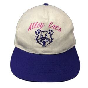 KC Caps 5 Panel Beige Purple One Size Snapback Alley Cats Mascot Logo Hat